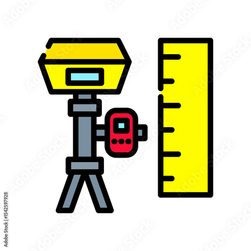 Geodetic lineal color icon