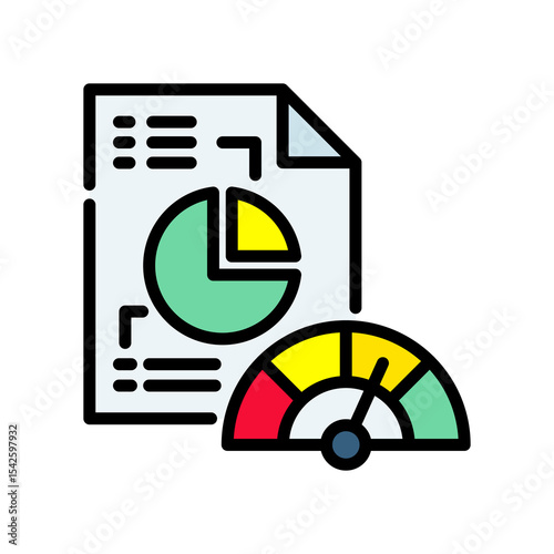 Benchmark lineal color icon