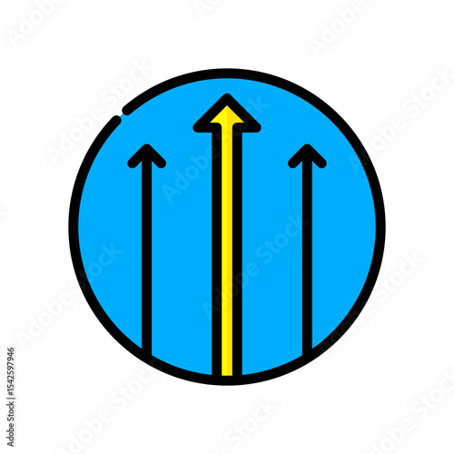 Longitude lineal color icon