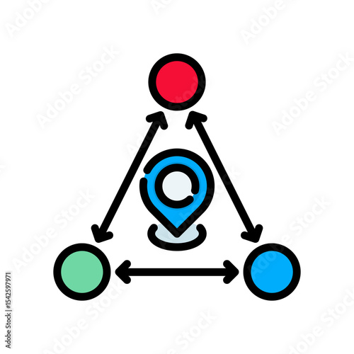 Triangulation lineal color icon