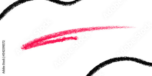 Fotografía Red and black overlapping scribble strokes with curved artistic flow – abstract