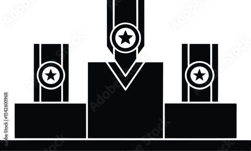 podium with medals vector icon.