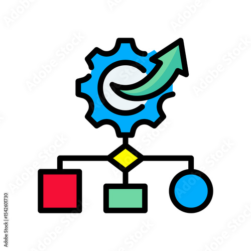 Workflow Efficiency lineal color icon