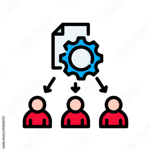 Workload Distribution lineal color icon
