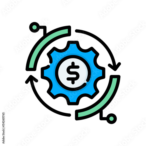 Asset Utilization lineal color icon