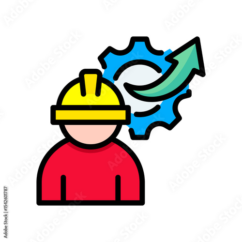 Labor Efficiency lineal color icon