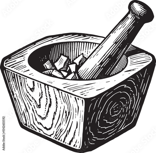 Mortar and Pestle Pharmacy Symbol Silhouette Vector Design