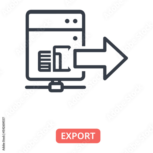 A blacklined graphic shows a server exporting data with an EXPORT button below