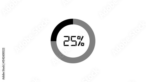 Circle countdown timer from 0 to 50 seconds real time. Countdown timer.