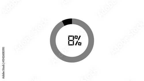 Circle countdown timer from 0 to 15 seconds real time. Countdown timer.