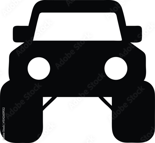 Black silhouette illustration of a rugged off road vehicle perfect for transportation and travel.