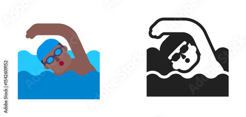 Swimmer Brown Blue