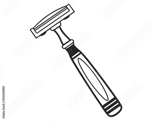 Modern black and white illustration of a razor for personal grooming and hygiene.