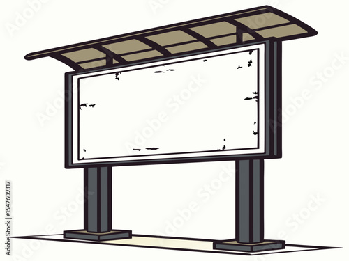 Vector illustration of a large blank billboard for outdoor advertising and marketing campaigns.