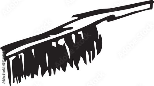 Detailed vector illustration of a shoe brush used for cleaning and maintaining footwear. The design is simple yet functional, making it ideal for shoe care tutorials, product packaging, infographics.
