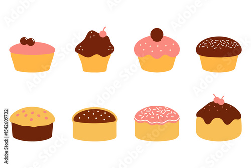 Delicious Cake Illustration Design Set