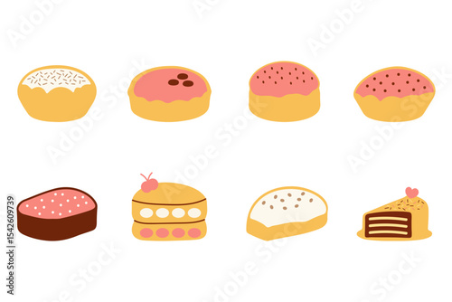 Delicious Cake Illustration Design Set