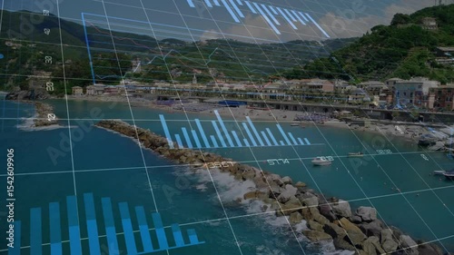 Upon grid fading in, charts and gauge updating, overlay shifting, visualizing data over coastline