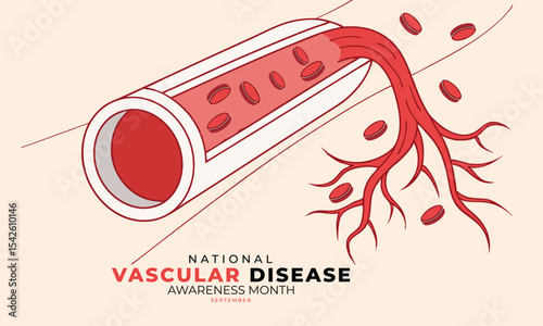 National Vascular Disease Awareness Month. Vascular concept design.