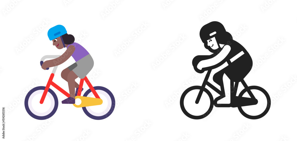 Obraz premium Cyclist Brown Purple