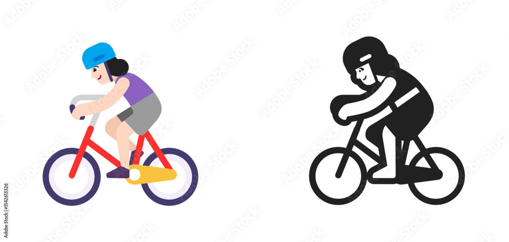 Naklejka premium Cyclist Pale Purple