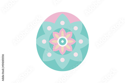 Pastel Easter Egg Mandala Design for Print or Web