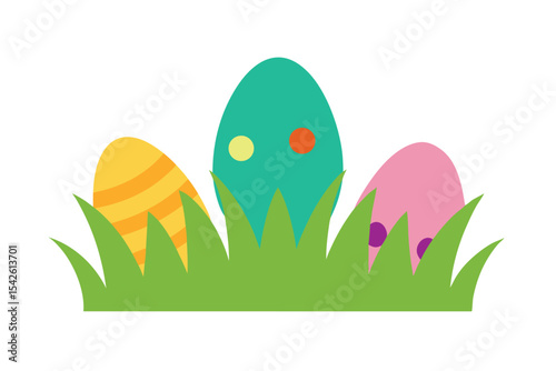 Spring Meadow Scene with Hidden Easter Eggs design