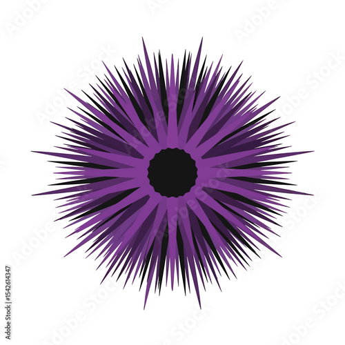 Abstract purple spiky flower vector design on white background illustration