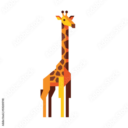 Geometric Giraffe Illustration: Modern and Minimalist Design for Children and Adults