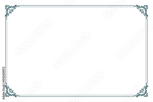 Elements of ornate vintage frames. Border blue on white classic calligraphy swirls, floral motifs. Design print for greeting cards, wedding invitations, restaurant menu, royal certificates. Set 311
