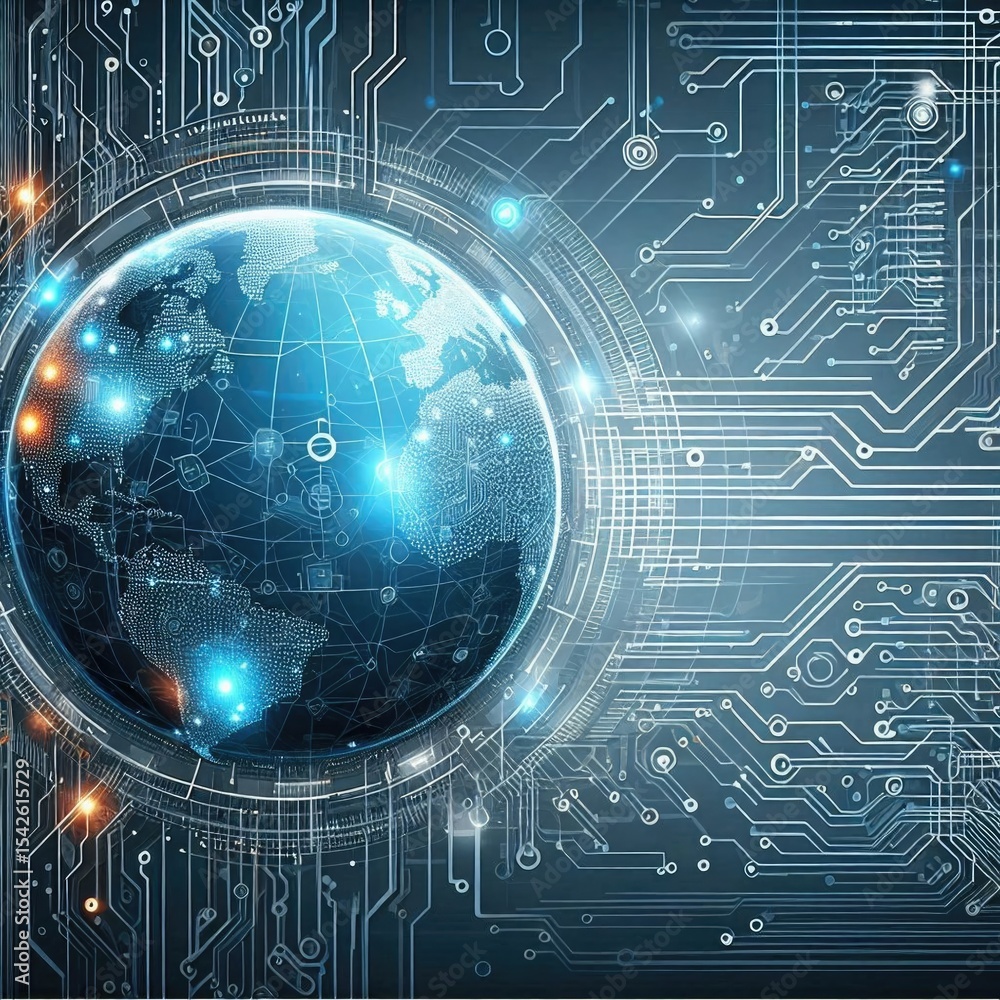 Obraz premium abstract technology background with globe