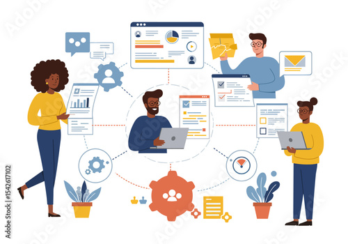 People connected by digital workflow