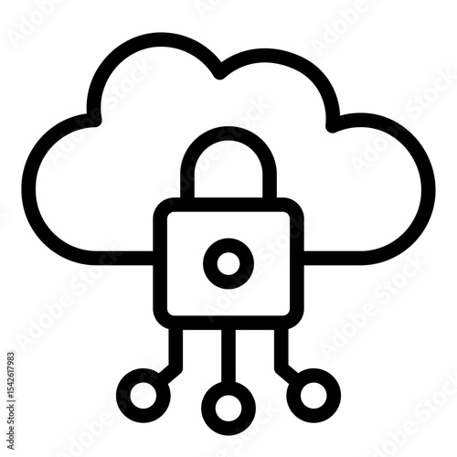cloud outline icon with a padlock symbol
