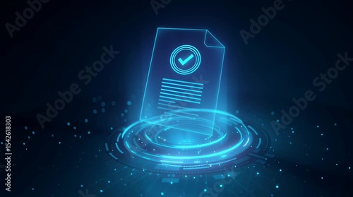 Digital Document Approval Hologram Animation