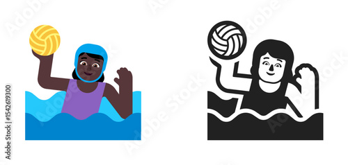 Water Polo Player Dark Purple