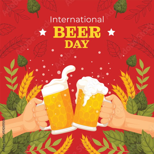 International beer day illustration