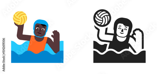 Water Polo Player Dark Orange