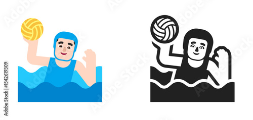 Water Polo Player Pale Blue