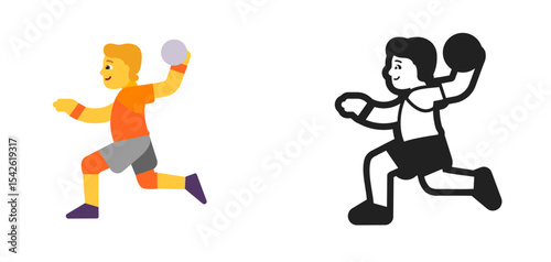 Handball Player Orange