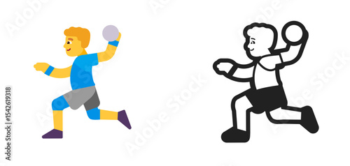 Handball Player Blue