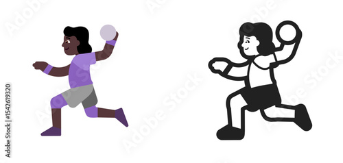 Handball Player Dark Purple