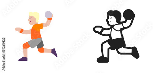 Handball Player Light Orange