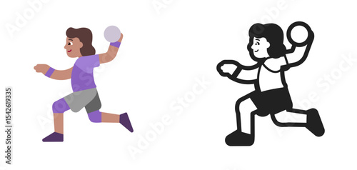 Handball Player Medium Purple