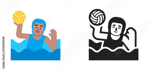 Water Polo Player Medium Blue