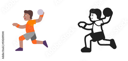 Handball Player Medium Orange