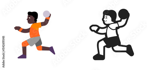 Handball Player Dark Orange