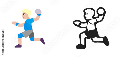 Handball Player Light Blue