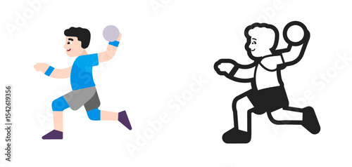 Handball Player Pale Blue
