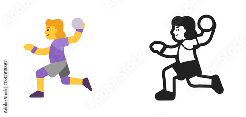 Handball Player Purple