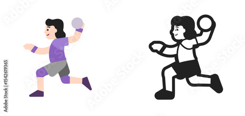 Handball Player Pale Purple